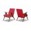Fauteuil retro HELENA rouge