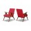 Fauteuil retro HELENA rouge