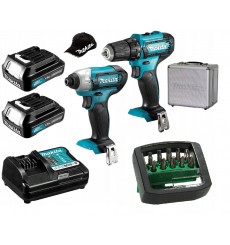 conjunto de 2 berbequim/aparafusadora de 12 V MAKITA DF333 + aparafusadora de impacto TD110