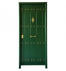 Puerta de entrada de acero inoxidable MAS rustica 80 cm 45 mm verde