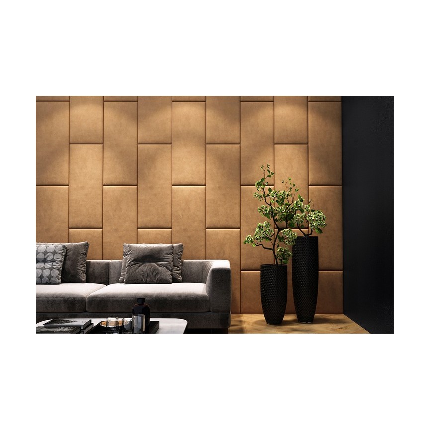 Panneaux Muraux Similicuir – 12 Pièces Cappuccino 60x30 Cm, Total 2,16 M²