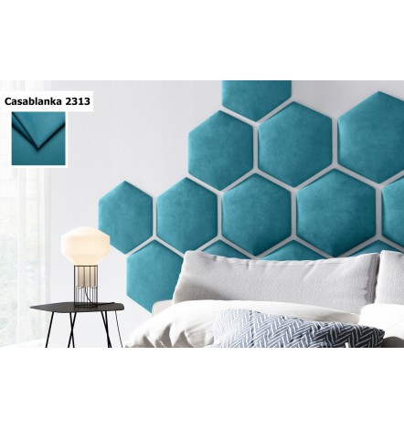 Panel acolchado para revestimiento de pared de aguamarina de 60x30 cm