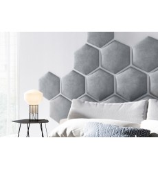 Painel almofadado para revestimento de paredes 40,5*35,3 cm cinzento