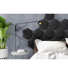 Painel almofadado para revestimento de paredes 40,5*35,3 cm preto