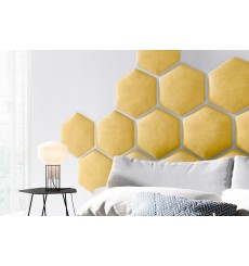 Panel de pared acolchado amarillo 40,5x35,3 cm