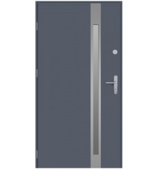 KALA 90 cm H1 porta de entrada em aço inoxidável Antracite