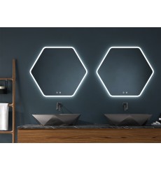 Miroir MARE polygonal, lumineux à LED