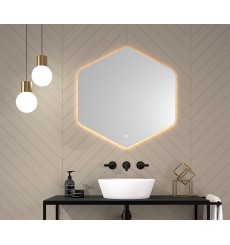 Miroir AZORES polygonal, lumineux à LED