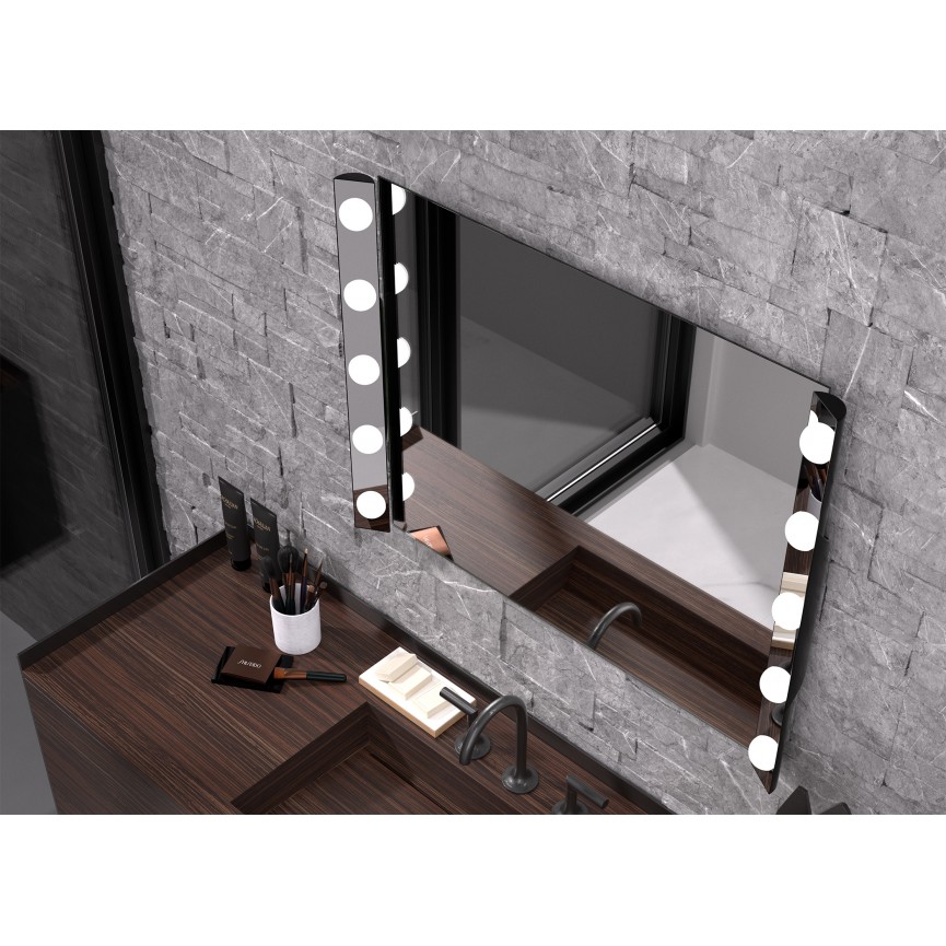 Espejo HOLLYWOOD, luz LED, varios tamaños - Para embellecer su cuarto de  baño, decoración de diseño a bajo coste