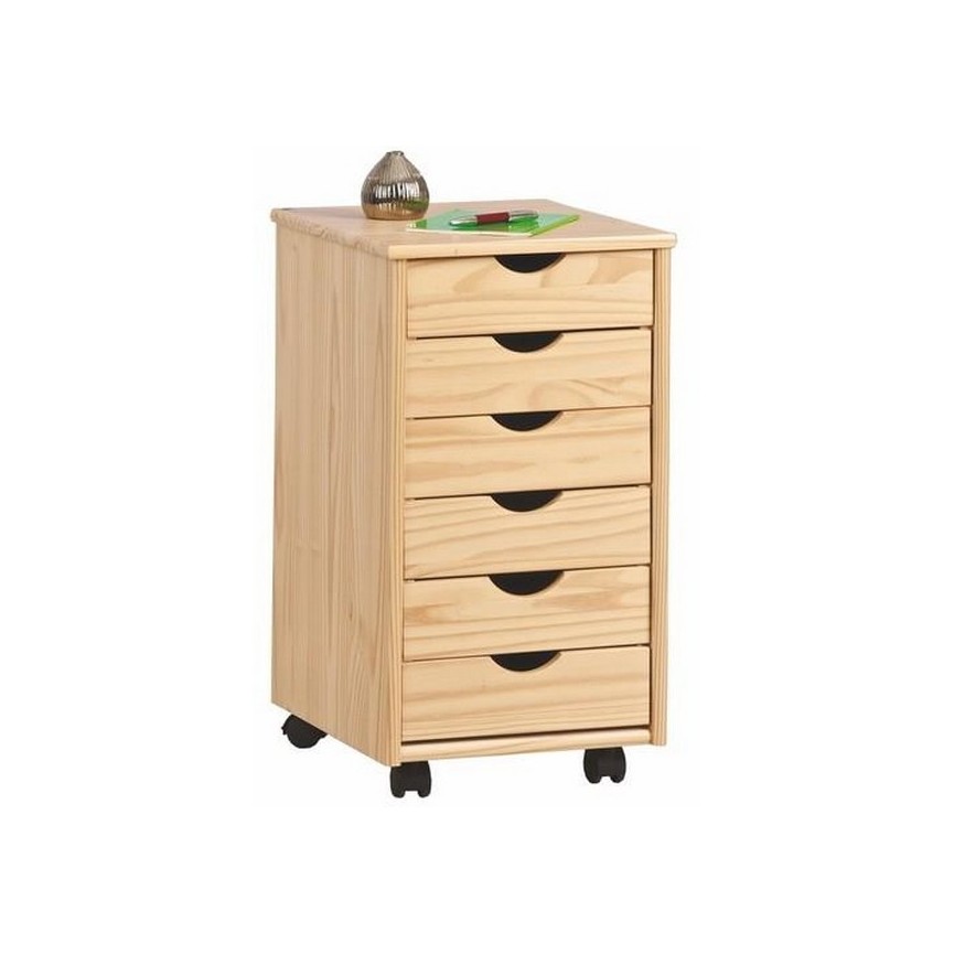 Caisson Bureau Pilar 6 Tiroirs En Bois 36x65 Cm Sur Notre Boutique En Ligne Vivadiscount Fr