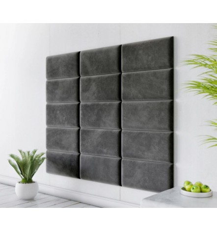 Panel acolchado para revestimiento de pared en terciopelo en varios colores 60x30 cm