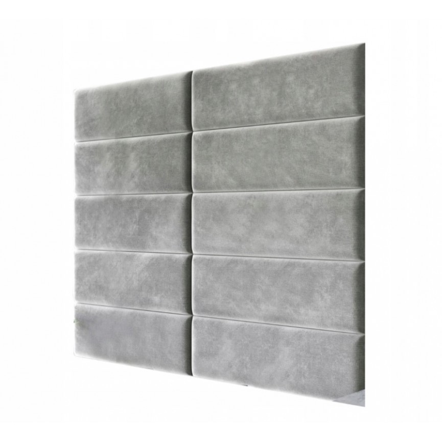Panneau Mural Rembourré Velours 90x30 Cm - Isolation Acoustique Et Décoration Murale - Tête De Lit Ou Panneau Décoratif - Beige Clair