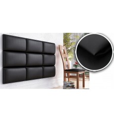 Panel de pared acolchado en simil cuero negro 60x30cm