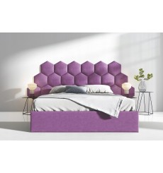 Painel almofadado hexagonal HONEYCOMB roxo 40,5 x 35,3 cm