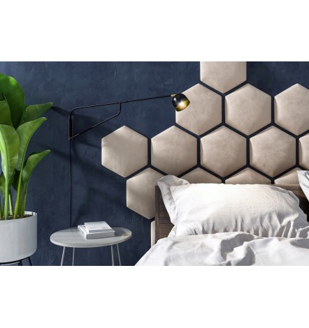 Panel acolchado hexagonal HONEYCOMB en tejido TRINITY 11