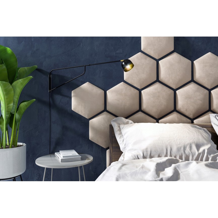 Panel de pared acolchado hexagonal HONEYCOMB en varios colores 40