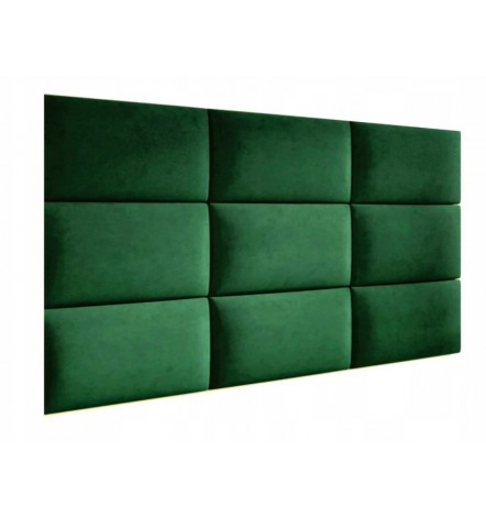 Panneau rembourré pour rêvetement mural en tissu doux en vert 60x30cm