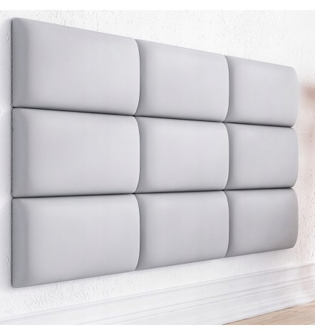 Panel acolchado para revestimiento de pared ITALIA en simil cuero negro 1 70x30 cm