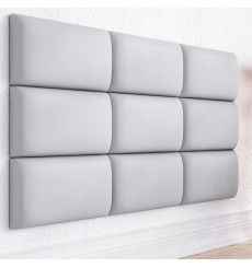 Panel de pared acolchado ITALIA en simil cuero blanco 70x30cm