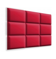 Panel de pared acolchado en ante rojo 50 x 30 cm