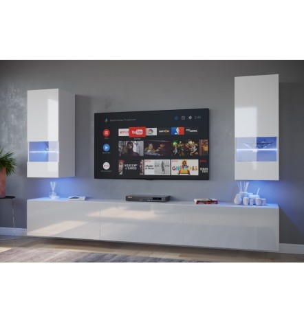 Ensemble meuble TV SEZANA blanc en plusieurs dimensions