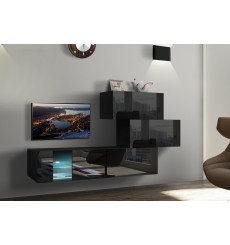 Conjunto de muebles TV TROJA AN65 214 cm negro