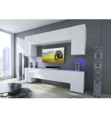 Conjunto de muebles TV EKUADOR blanco en varias dimensiones - 240/256 cm