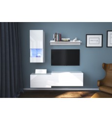 Conjunto de muebles TV MODENA blanco en varias dimensiones - 151x 35 x 152/183 cm