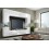 Ensemble meuble TV CONCEPT 1 blanc brillant 256 cm