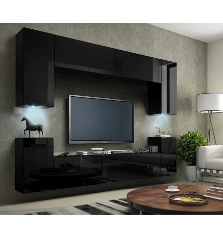 Conjunto mueble TV TV CONCEPT 1A blanco brillante 240 cm