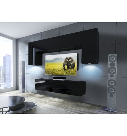 Ensemble meuble TV CONCEPT 2/HG/B/6-2B noir brillant