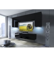 Ensemble meuble TV CONCEPT 2/HG/B/6-2B noir brillant 120 cm