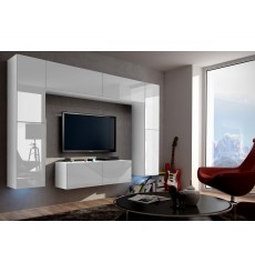 Conjunto mueble TV CONCEPT 3/HG/W/2-1B blanco brillante 120 cm