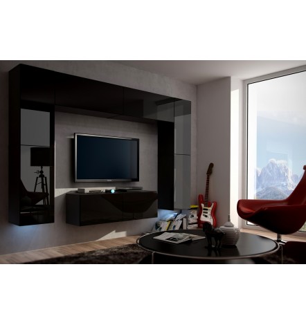 Ensemble meuble TV CONCEPT 3/HG/B/4-1B noir brillant