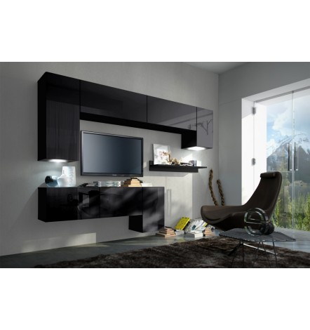 Ensemble meuble TV CONCEPT 5/HG/B/5-2B noir brillant