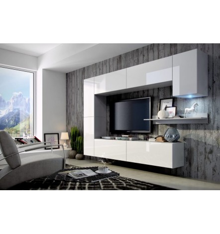 Conjunto mueble TV CONCEPT 5/HG/W/4-2B blanco brillante