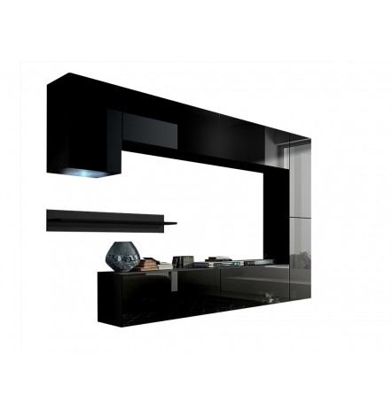 Ensemble meuble TV CONCEPT 6 noir brillant