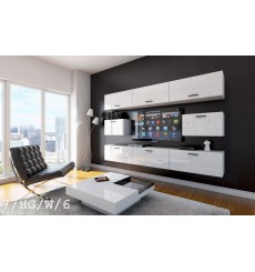 Ensemble meuble TV CONCEPT 7/HG/W/6 blanc brillant 249 cm