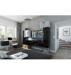 CONCEPT 9/HG/BW/2 preto/branco brilhante Conjunto de unidade de TV de 249 cm