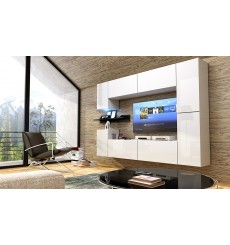 Conjunto mueble TV CONCEPT 13 C13/HG/W/4 blanco/negro brillante 240 cm