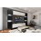 Conjunto mueble TV CONCEPT 13 C13/HG/W/4 blanco/negro brillante