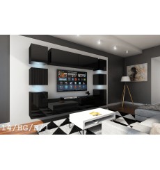 Conjunto mueble TV CONCEPT 14-14/HG/B/1 negro brillante 256 cm