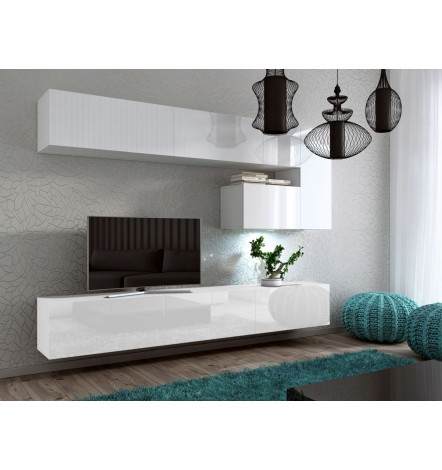 Ensemble meuble TV CONCEPT 15 blanc brillant