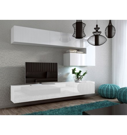 Conjunto mueble TV CONCEPT 15 blanco/negro brillante