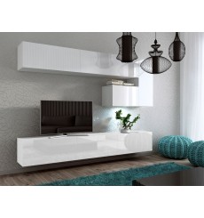 Porta TV CONCEPT 15 bianco lucido 249 cm