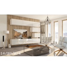 Conjunto mueble TV CONCEPT 16-16/HG/W/4 blanco brillante 249 cm