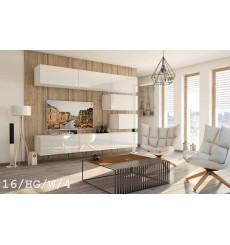 Ensemble meuble TV CONCEPT 16-16/HG/W/4 blanc brillant 249 cm