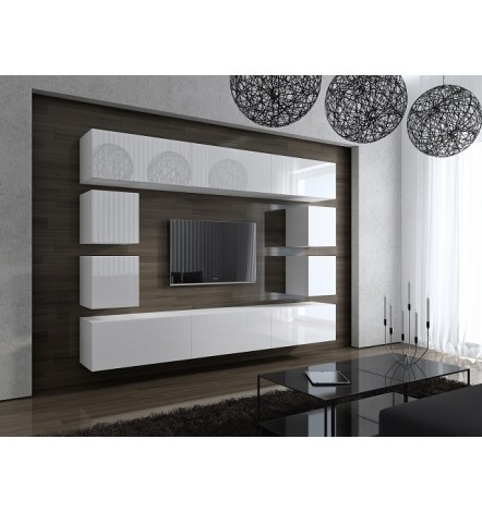 Conjunto mueble TV CONCEPT 16-16/HG/B/1 negro brillante