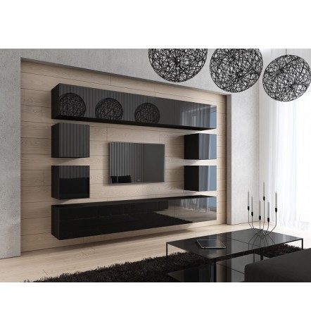 Ensemble meuble TV CONCEPT 17 noir brillant