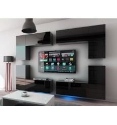 Conjunto mueble TV CONCEPT 20-20/HG/B/1 negro brillante 260 cm